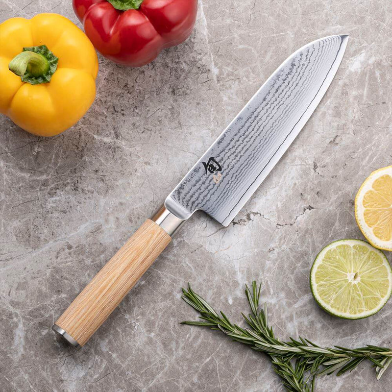 KAI Shun Classic Blonde Series 33-Layer VG-MAX Damascus Santoku 175mm