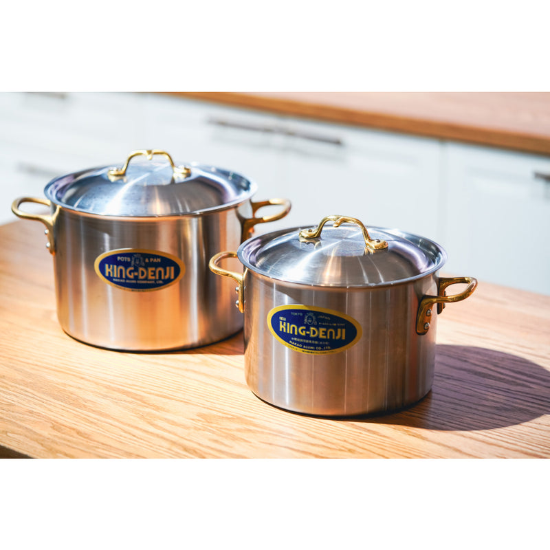 Nakao Stainless Steel Double Ear Stockpot with Lid King-Denji Series D-2