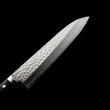 Masutani Hamono VG10 Kokuryu Damascus Tsuchime Gyuto Knife 180mm Blue Pakka Wood Handle