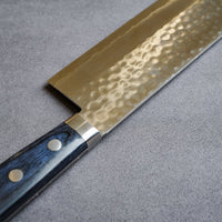 Masutani Hamono VG10 Kokuryu Damascus Tsuchime Nakiri Knife 165mm Blue Pakka Wood Handle