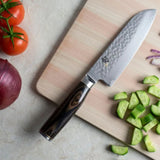 KAI Shun Premier Series 33-Layer VG-MAX Damascus Hammered Santoku Knife 180mm