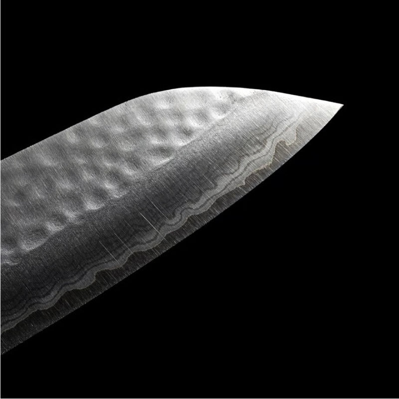 Masutani Hamono VG10 Kokuryu Damascus Tsuchime Santoku Knife 170mm Scotch Western Handle