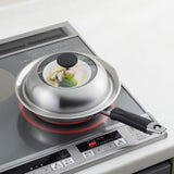 Yoshikawa Stainless Steel Steaming Plate with Glass Lid