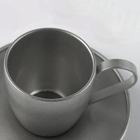 Aoyoshi VINTAGE Series Stainless Steel DW Cup & Saucer 160ml